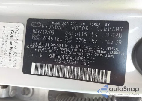2009 Hyundai Genesis 4.6 from USA, damaged, VIN KMHGC46F49U062611